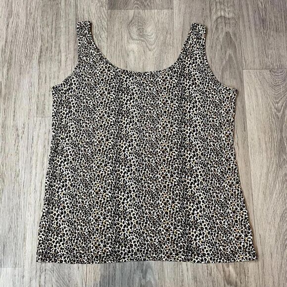 vintgage Under Silk 100% silk tank top cheetah animal print size xl y2k 90s - Picture 1 of 6